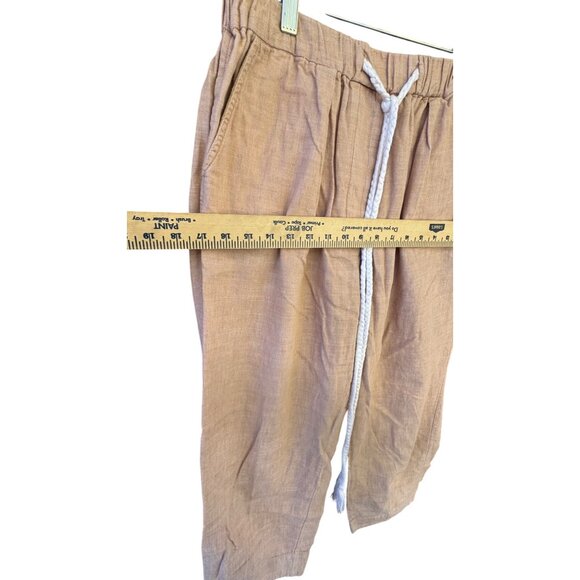 Free People Large Pull-on Faded Tan Cotton Linen Relaxed Drawstring Medium - Picture 7 of 9